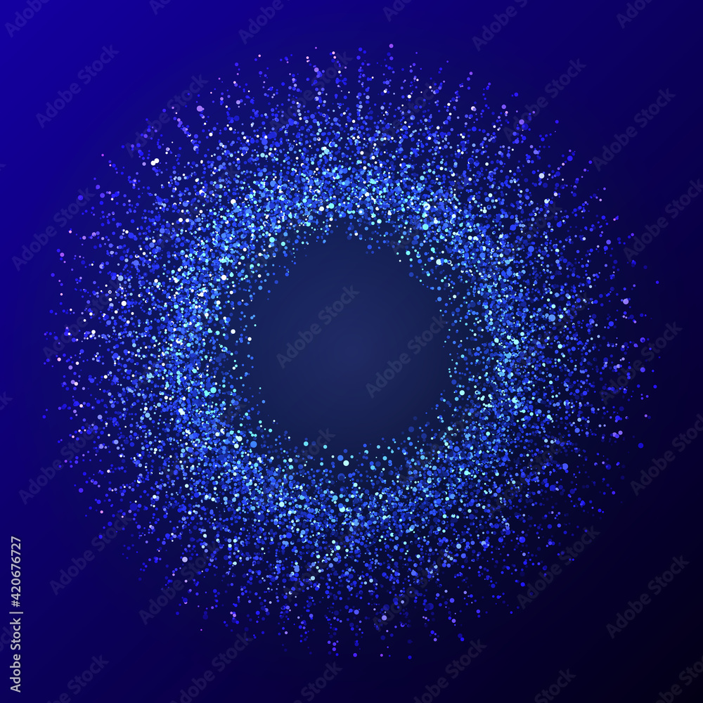 Poster Abstract dark blue background with random dots.