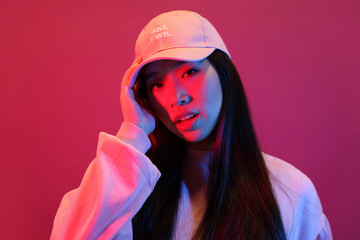 Chinese young woman in the studio
