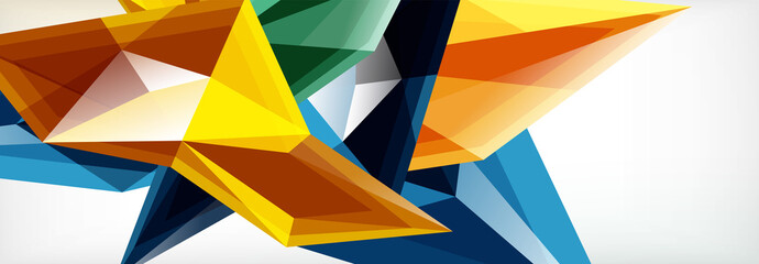 Vector 3d triangles and pyramids abstract background for business or technology presentations, internet posters or web brochure covers