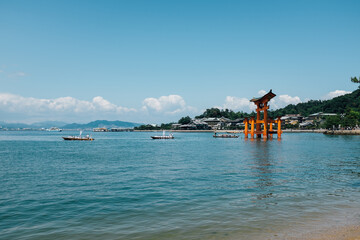 Torii gate to Itsukushima Shrine