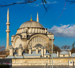 Fototapeta na wymiar Ottoman imperial Nuruosmaniye Camii mosque in Fatih district, Istanbul, Turkey