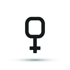 Gender icon. Isolated vector Venus planet symbol of women. Female sex identity sign.