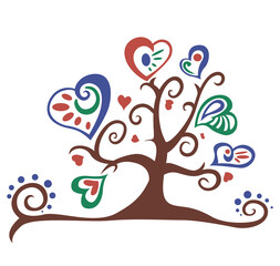 tree of love color. Eco decoration.
