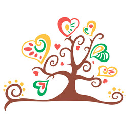 Obraz na płótnie Canvas tree of love color. New year ornament. Holiday vector illustration. Nature illustration.