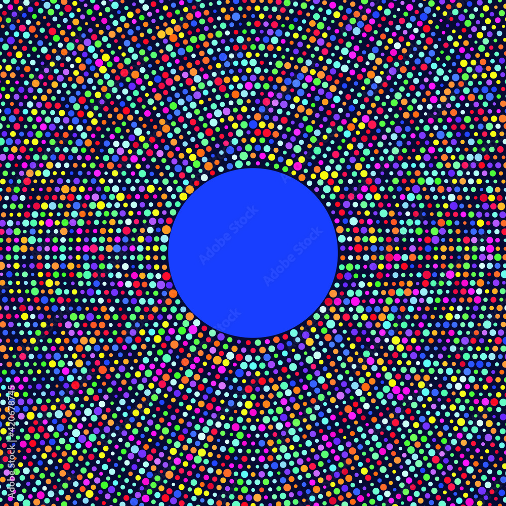 Poster color halftone mosaic with dots. abstract background for any cards or brochures.