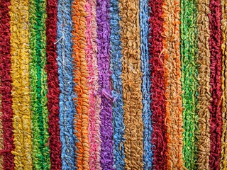 a cloth with a bright colorful pattern photographed during the day
