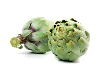 Obraz premium Fresh Artichoke, Green Artichokes, Raw Edible Cynara Flower