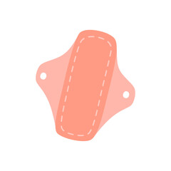 Cloth menstrual pad, concept of natural hygiene products, zero waste . Modern vector illustration, hand drawn style.