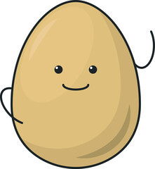 Children's emoticon on chicken eggs. Character egg.