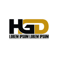 HGD letter monogram logo design vector