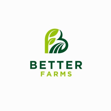 Better Farm logo with letter B and letter F concept