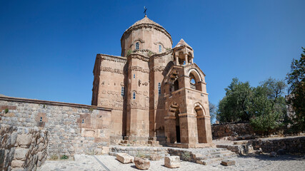 The Armenian Cathedral of the Holy Cross on the Akdamar Island in Van Lake, Eastern Turkey