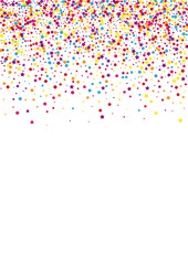 Purple Sparkle Circle Illustration. Ribbon Star Decoration. Scattered Confetti Background.