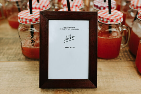 Frame for the juicery with drinks