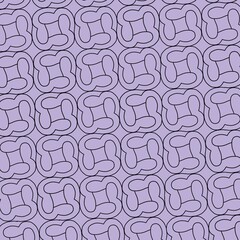 Abstract geometric pattern. Carpet. Purple background and black outline