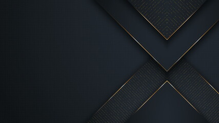 Abstract Luxury background. polygonal pattern. black and gold lines. Seamless loop computer generated motion graphics. Video 3840x2160.