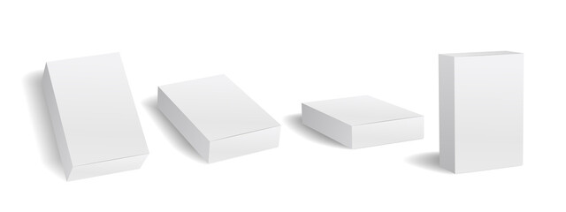 Packaging box mockup vector set, 箱のモックアップ