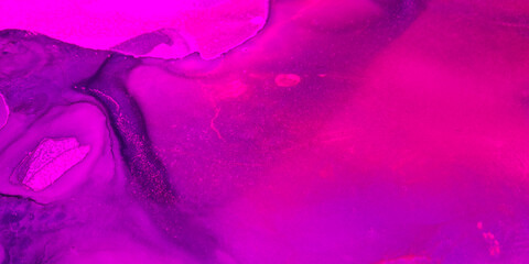 Disco Alcohol Ink. Magenta Shibori Design. Purple