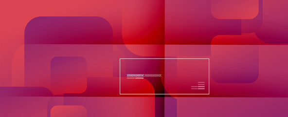 Obraz premium Square shapes composition geometric abstract background. 3D shadow effects and fluid gradients. Modern overlapping forms