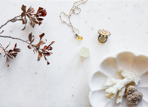 Womans ring and necklace