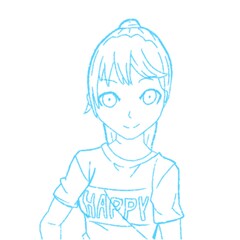 ポニテ少女ラフ