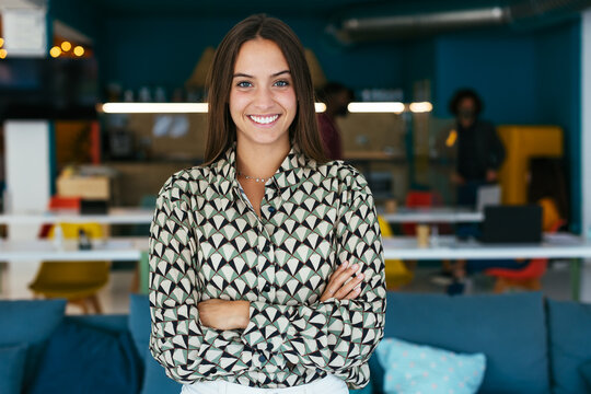 Confident female manager in workplace
