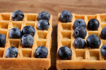 Waffles with blueberries