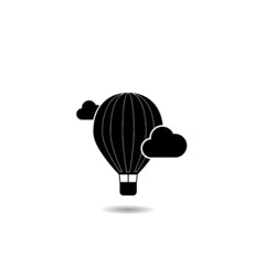 Obraz premium Hot air balloon icon with shadow