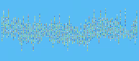 Grunge Sound Wave Pattern on Baby Blue