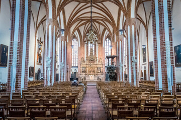 Interior of the Church of St. Nicholas in the historic center of Altstadt Spandau.