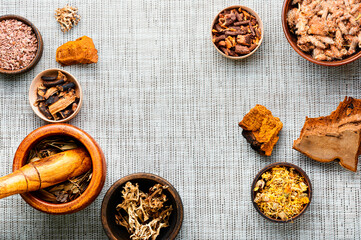 Medicinal healing herbs in alternative medicine