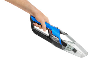Cordless vacuum cleaner in hand