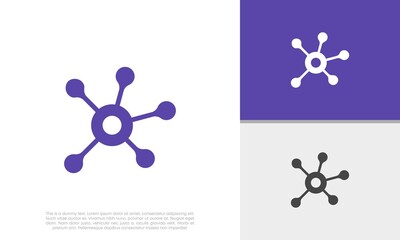 Abstract artificial intelligence logo. Innovative high tech logo template. Smart computer. machine learning. Cognitive logo. Technology Logo. Hub Logo.