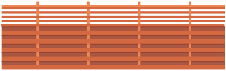 Brick colored forged fence. Element of landscape of outdoor territory vector illustration