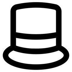 
A headwear accessory, top hat icon

