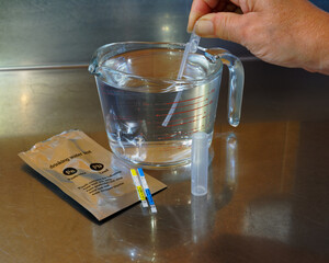 Home water testing kit (Pb) for lead or pesticide contamination of domestic drinking water.