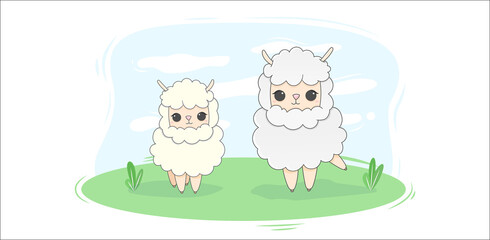 Alphabet letter animals children illustration lamb