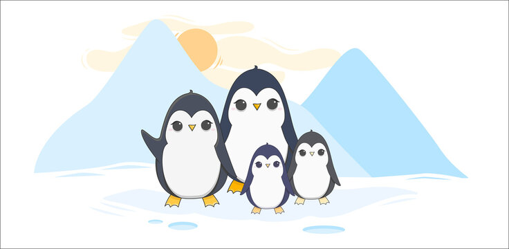 Alphabet letter animals children illustration penguin sketch