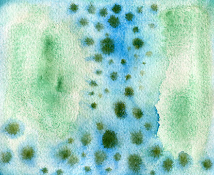 Abstract Watercolor Malachite, Green And Blue Design