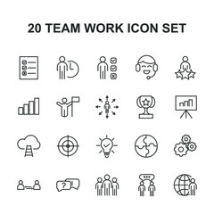 team work set icon, isolated team work set sign icon, vector illustration