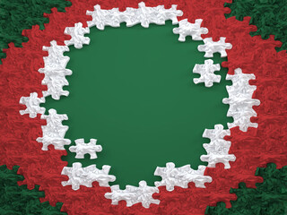 christmas jigsaw puzzle frame round