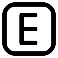 
E letter in glyph editable icon 

