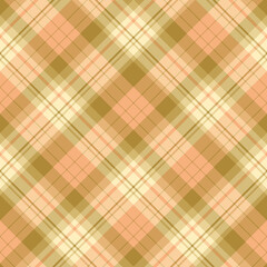 Seamless pattern in light yellow, orange and beige colors for plaid, fabric, textile, clothes, tablecloth and other things. Vector image. 2