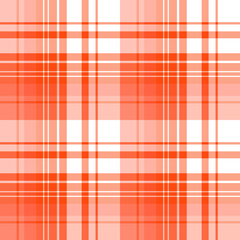 Seamless pattern in orange and white colors for plaid, fabric, textile, clothes, tablecloth and other things. Vector image.