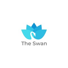 The swan logo with leaves concept