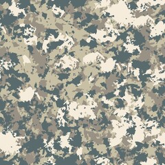 Khaki camouflage fabric. Seamless vector pattern.