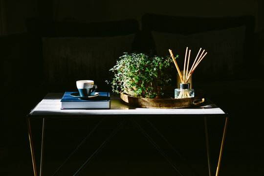 Sunlit coffee vignette