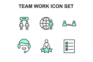 team work set icon, isolated team work set sign icon, vector illustration
