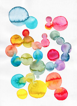 Circles of Watercolor with bleeds and runs