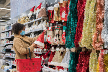 Costumer Wearing Protective Mask At Shop